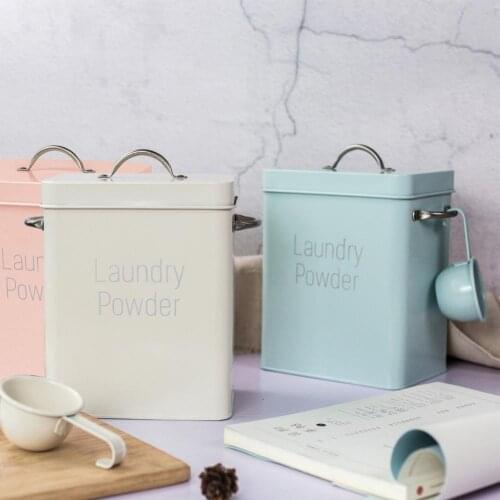 New Powder Laundry Powder Boxes Storage Cereal Dispenser Storage Box Square Laundry Powder Storage Box Container Dropshipping