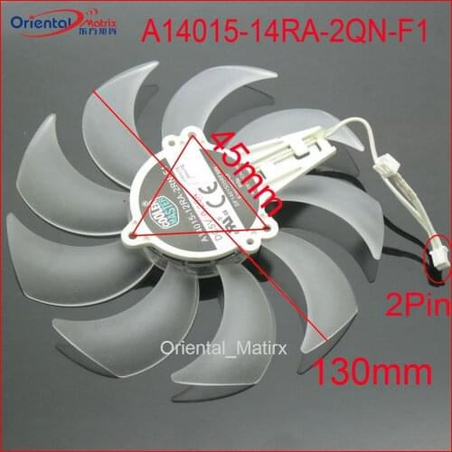 Free Shipping A14015-14RA-2QN-F1 12V 0.25A 130mm 46*46*46mm Graphics / Video Card Cooler Cooling Fan 2Pin