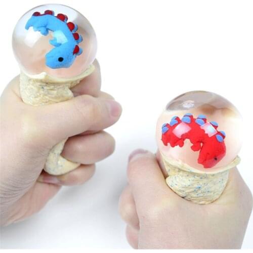 F62D Surprise Dinosaur Eggs Anti Stress Grape Ball Squeeze Relief Vent Toy Kids Toy