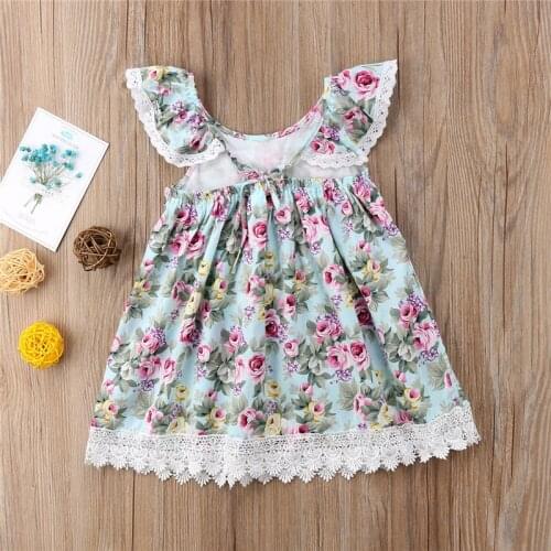 3-7 Years High Quality Summer Girl Dress 2021 New Floral Cotton Solid Draped Ruched Kid Children Clothing Girl Princess Dresses