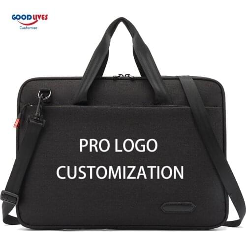 Chic Mens Waterproof Briefcase 15.6" Laptop Bag Travel Business Portfolio Man Handbag Custom Bags Print Logo Work Casual 21111