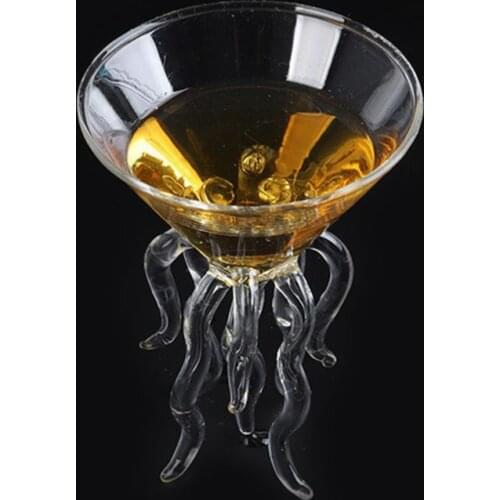 Octopus Cocktail Glass Transparent Jellyfish Glass Cup Juice Glass Goblet Conical Wine Champagne Glass