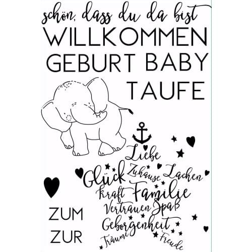 German elephant Transparent Clear Silicone Stamp/Seal for DIY scrapbooking/photo album Decorative clear stamp A525