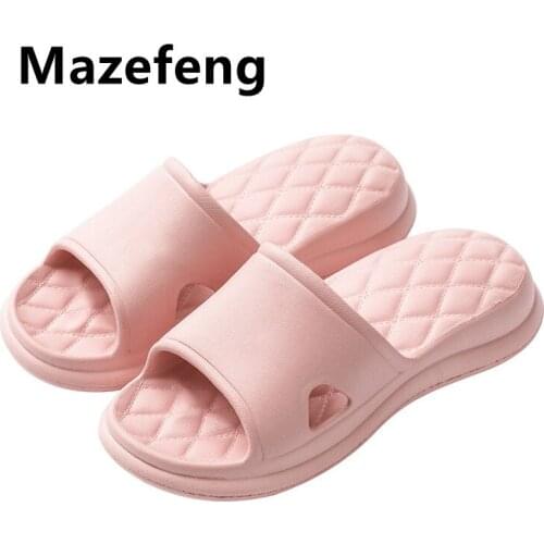 New Couples Stylish Sandals Slip-Proof Thick-Soled Indoor Outdoor Men Flip Flops House Shoes Woman Super Sof Bathroom Slippers