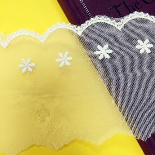 11cm 4.33" wide 10 yard beige tulle mesh gauze embroidered tapes lace trim ribbon clothing dress fabric 1045780BQL4K155