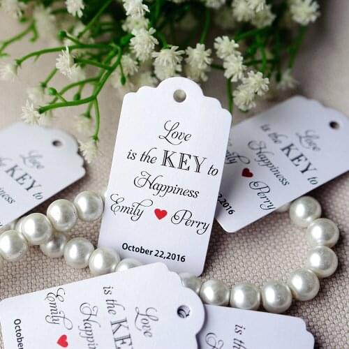 Wedding Custom Label White Cardboard Paper Tags Love Preference Banquet Bachelor Party Italian Thank You Wine Flowers Marriage