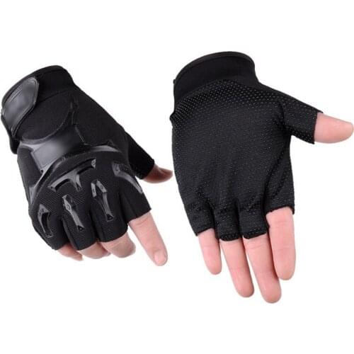 Outdoor Half Fingerless Glove Riding Fitness Hiking Bike Fighting Protection Tactics Men Breathable Anti-shock Non-slip Gloves