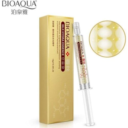 Ageless Bioaqua Brand Silk Protein Hyaluronic Acid Liquid Skin Care Moisturizing Anti Wrinkle Aging Collagen Essence Cream 10ml