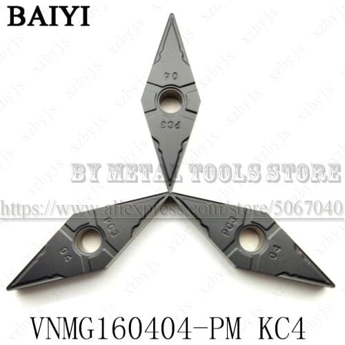 VNMG160404 -PM 10pcs VNMG160404-PM KC4 Turning Tips Tungsten Carbide Inserts VNMG331 Blades for Steel