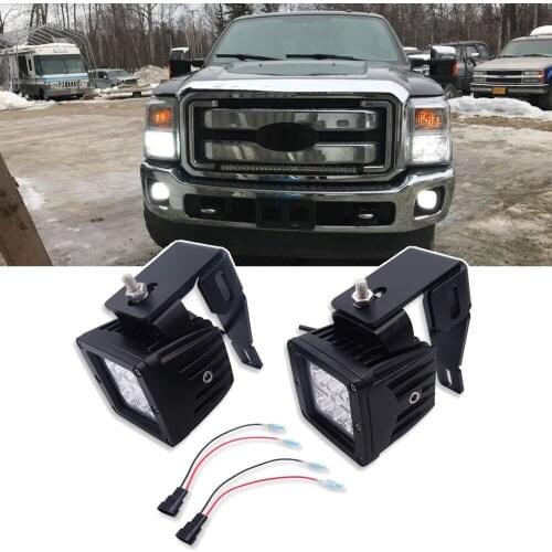 Wsen 2x 3" LED Fog Lights Mounting Brackets Kit Fit for 1999-2016 Ford F250 F350 F450 Super Duty and 2000-2005 Ford Excursion