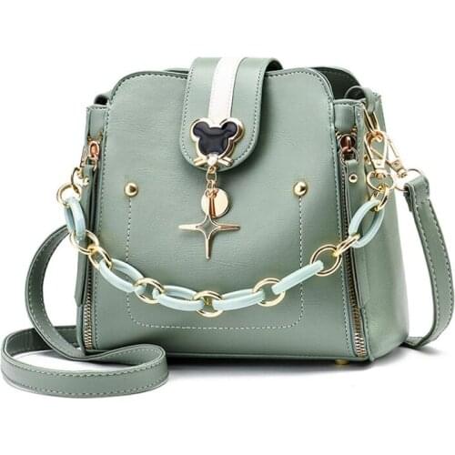 Personalized Chain Female Bag 2021 Casual Female Bucket Bag Fashion Chic Wild Summer Messenger Bag Simple Pu Girl Shoulder Bag