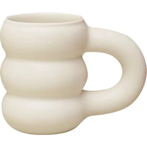 1Pcs Creative Water Cup Ceramic Mug Nordic Big Coffee Mugs with Big Handrip Colored Ceramics Big Juice Mugs