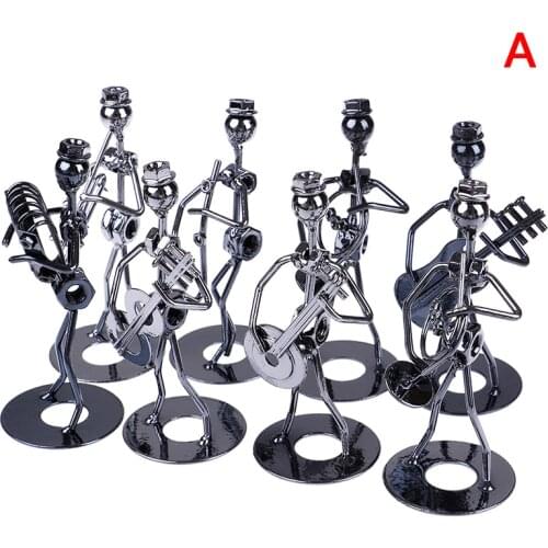 1 PCS Mini Iron Music Band Model Miniature Musicians Figurines Arts Craft Decorations