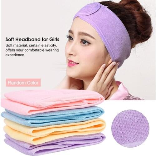 1 Pc Soft Headband for Girls Face Washing Strong Water Absorption Ventilation Headwear Towel Fabric for Home Use Random Color