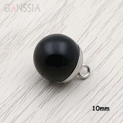 10pcs/lot Size:10mm (13/32") Exquisite Black resin pearl metal shank buttons for buttons, garment accessories(ss-134-2)