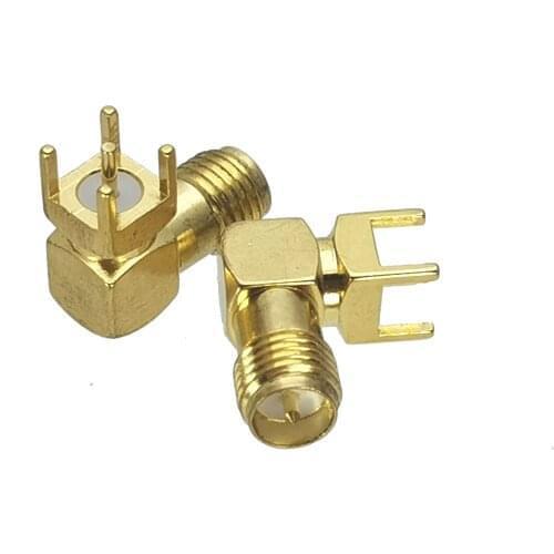 10pcs Connector RP.SMA RP-SMA Female Plug Solder PCB Mount Right Angle 5.08mm