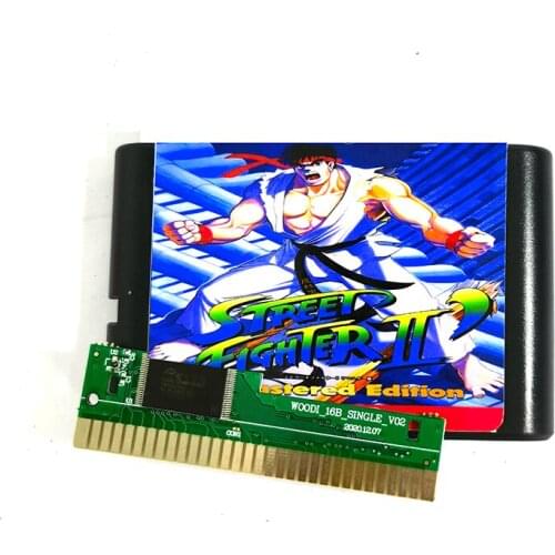 Street Fighter II' Remastered Champion Edition 16 Bit MD Game Card Sega Mega Drive Genesis