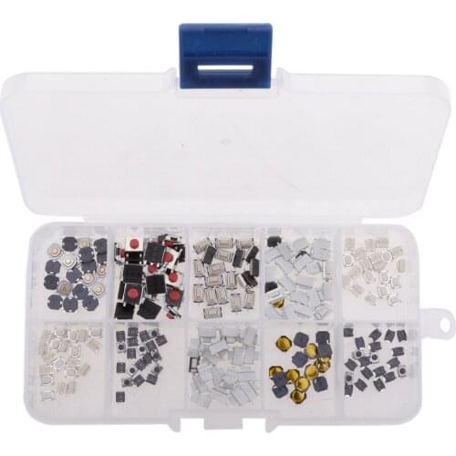 200 Pieces Repalcement 10-Types Momentary Tact Tactile Push Button Switch Kit