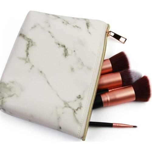 Marbling Cosmetic Bag Makeup Tool Portable Cosmetic Bag Zipper Pencil Storage Case for Women Makeup Organizer Brush Bag
