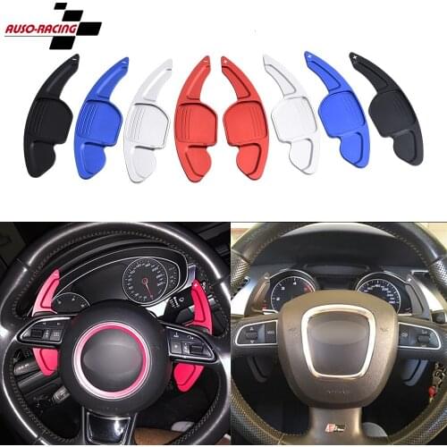 Aluminum Car Steering Wheel Extension Shifters DSG Paddle Extension For AUDI A3 S3 A4 S4 B8 A5 S5 A6 S6 A8 R8 Q5 Q7 TT