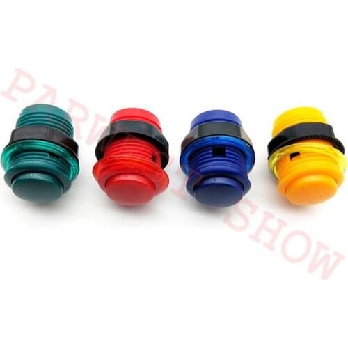 10pcs 28mm Arcade Push Buttons with Built-in Silent Switch 4 color choose for DIY Raspberry Pi Console Box DIY Arcade Kit Parts