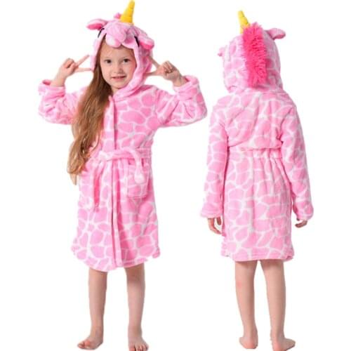 Girls Animal Bathrobe Children Sleepwear Homewear Baby Beach Towels Unicorn Kigurumi Bath Robes Kids Clothes Boys Clothing