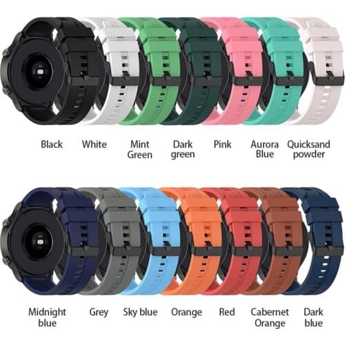 Silicone Smart Watch Bracelet For Huawei Watch GT2 Pro Strap 22mm Strap Fashion Smart Watch Replacement With Black Steel Buckle