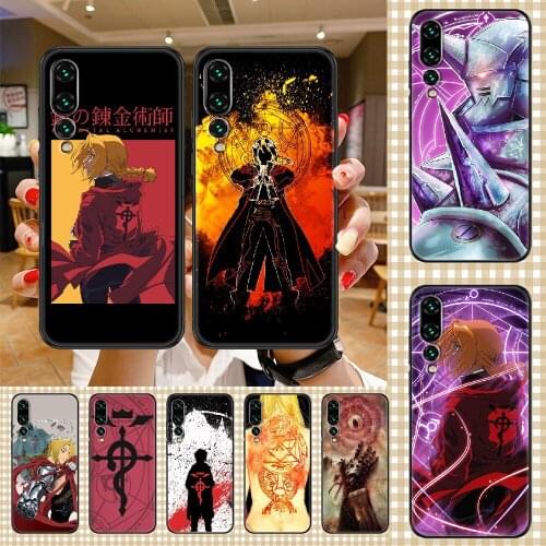 Anime Fullmetal Alchemist Phone case For Huawei P Mate P10 P20 P30 P40 10 20 Smart Z Pro Lite 2019 black painting funda pretty