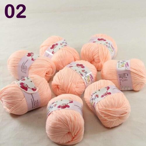 Color Optional 8 ballsX50g Cashmere Silk Velvet Children Hand Kintting Yarn Flesh Pink 18-02-8