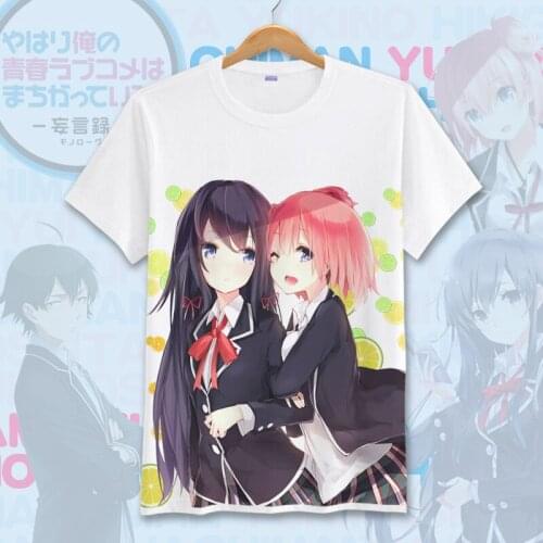 My Teen Romantic Comedy SNAFU Cosplay T Shirt Yukinoshita Yukino Summer T-Shirt Women/Men Cartoon Top Tee Cosplay Costume
