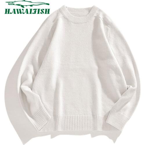 Hawaifish brand mens sweaters 2021 New Winter Thickness hot sale Pullover Men O-neck Solid Color Long Sleeve Warm Slim Sweaters