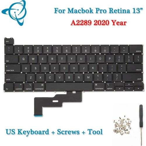 Laptop US English A2289 Keyboard + Backlight For Apple MacBook Pro Retina 13" A2289 Keyboard Screws + Tool 2020 Year EMC 3456