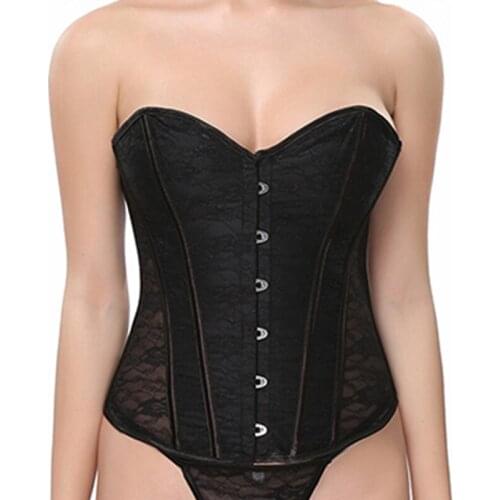 Corsets and Bustiers Tops Steampunk Lace Corselet Women Slimming Sexy Black Party Club Shows Clothing
