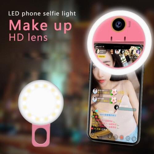 Moblie Phone Fill Light Selfie Ring Wide Angle Lens Beauty Light Macro Photography Camera Shot Rechargeable LED Selfie Ring