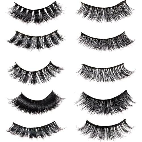 Fashion 3D Mink Hair Eyelashes Set Hand Made Natural Long Lasting Extension Soft False Eyelashes Full Strip Lashes Makeup Lashes