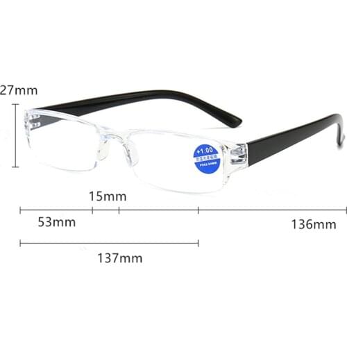 Fashion Retro Square Anti-blue Reading Glasses Man Woman Unisex Portable Ultra-light Half-frame Reading Glasses +1.0 To +4.0