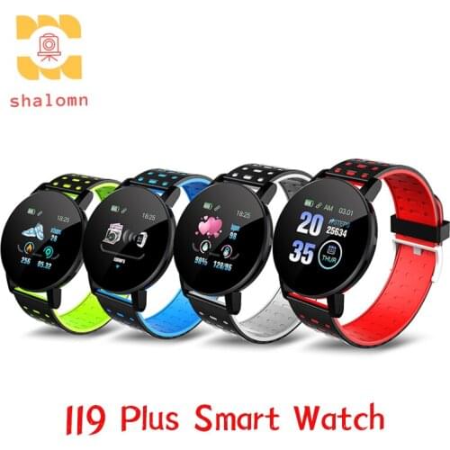 New 119 Plus Smart Watch Blood Pressure Sport Waterproof Men Women Gift Couples Smartwatch Fitness Tracker For Android IOS