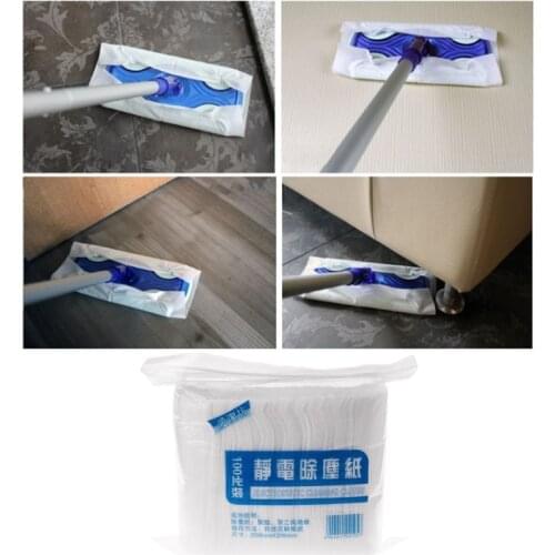 2021 New 100pcs/bag Disposable Electrostatic Dust Removal Mop Paper Home Kitchen Bathroom