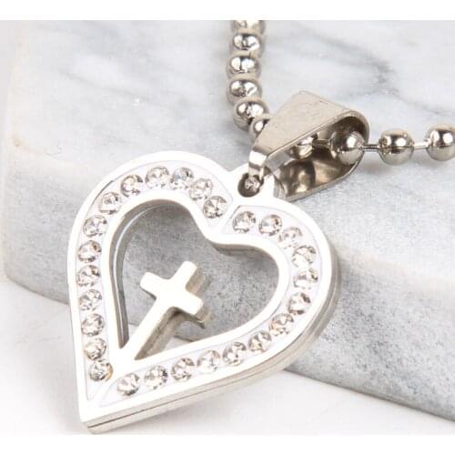 New ladies stainless steel fashion jewelry heart-shaped pendant couple birthday gift tag