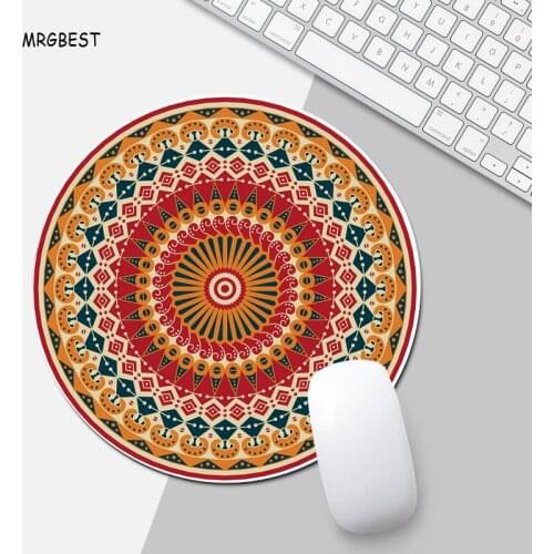 MRGBEST New Mouse Pad Round Classical Pattern Non-slip Good Quality Soft Rubber Mat Simple Printed Desk Mat Pad Mouse Size