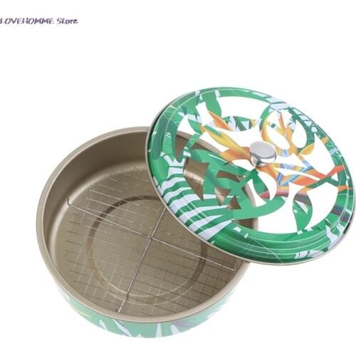 1Pcs Stainless Steel Fireproof Mosquito Incense Coil Tray Net Rack Box With Handle