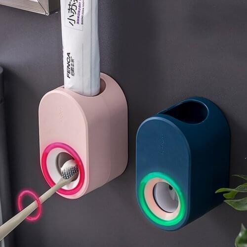 ONEUP Automatic Toothpaste Dispenser Wall-mounted Dust-Proof Toothpaste Squeezer Toothpaste Rack Holder For Bathroom Accessories