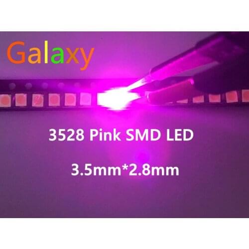 Wholesale 1000pcs Pink POWER TOP 1210 3528 SMD SMT PLCC-2 Ultra Bright LED New Free shipping
