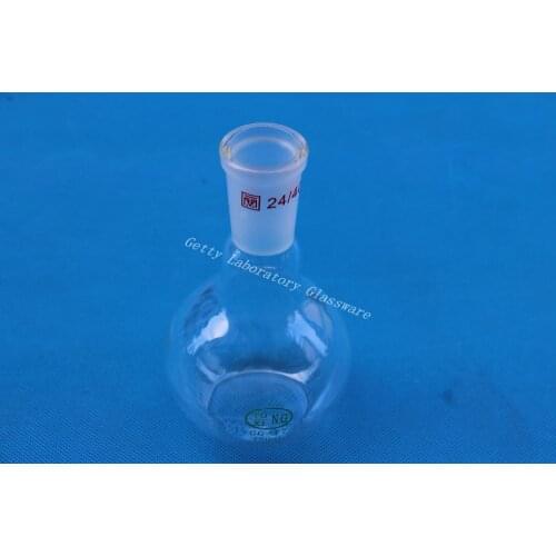 Flat bottom flask, single neck,150 ml, joint 24/40, heavy wall (Borosilicate glass 3.3)