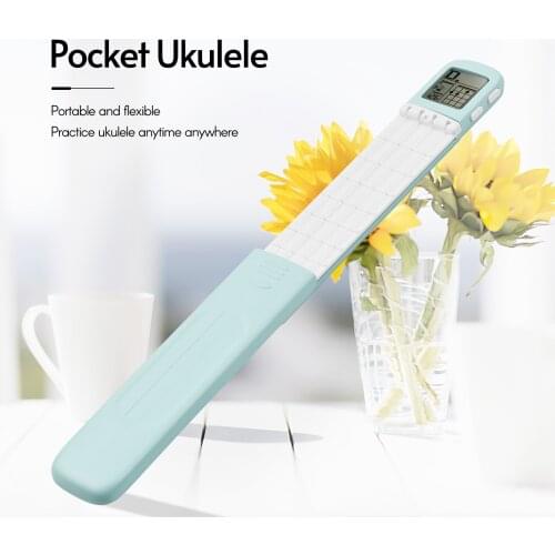 Muslady Portable Ukulele Chord Trainer Uke Fingering Practice Tool with 360° Rotatable Chords Chart Screen for Ukelele Beginners