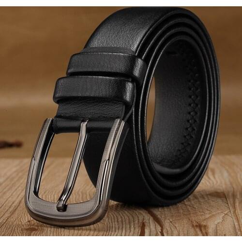 Fashion Men Belt Luxury Designer Alloy Pin Buckle Leather Belts for Jeans Retro Waist Strap Male Classic Waistband 3.5cm Width