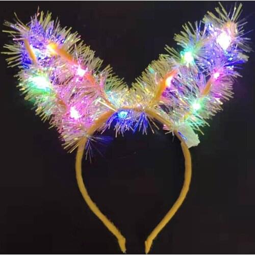 14 led flashing party Highlight Gold Light-emitting Ear Hair Hoop Night Market St hot selling manufacturers direct sales 2020