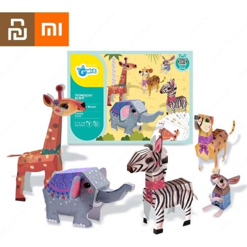 Xiaomi Childrens Handmade Toys 3D Three-dimensional Animal Shape Origami In Chinese and English DIY Paste Fun Paper Cutting Mi