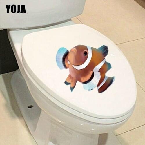 YOJA 24.7*23.1CM Modern Fish Wall Decal BedRoom Home Decor Toilet Sticker Personality Animal T3-0978