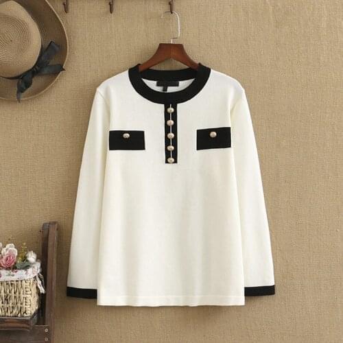 Women plus size clothing spring Knit shirt with round neck long-sleeved garment suitable for women and girl are very overweight